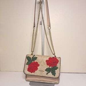 Coach Beige Floral Crossbody Bag